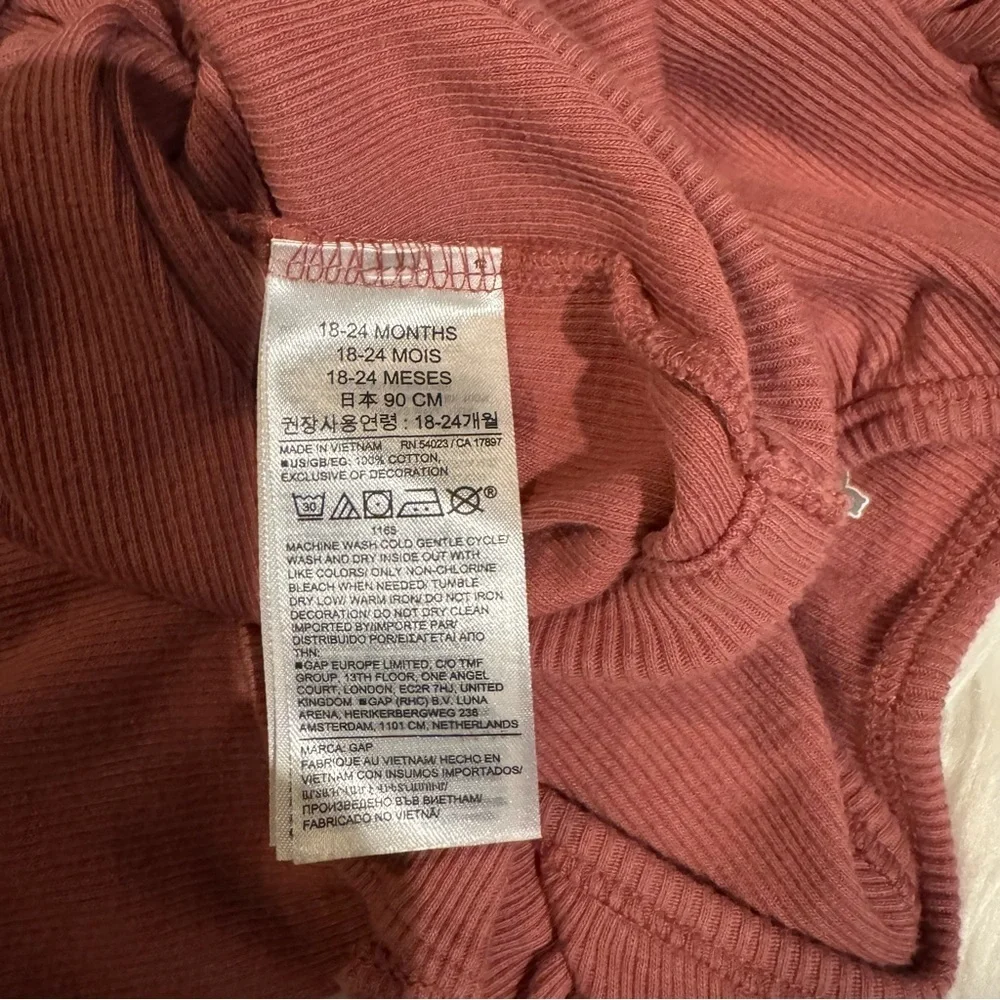 Baby gap Baby Girl Mauve Color Bodysuit with‎ Ruffle Sleeves Size 18-24 Months